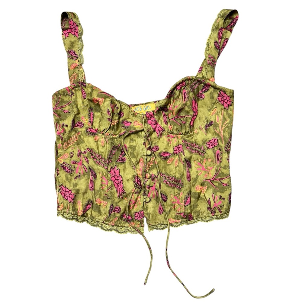 VRG GRL Tulum Nights Cami Earthrise
Top Paisley Lace Button Front Size 8 - Picture 2 of 9